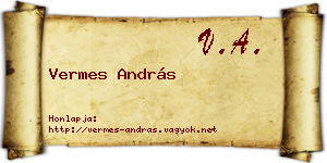 Vermes András névjegykártya